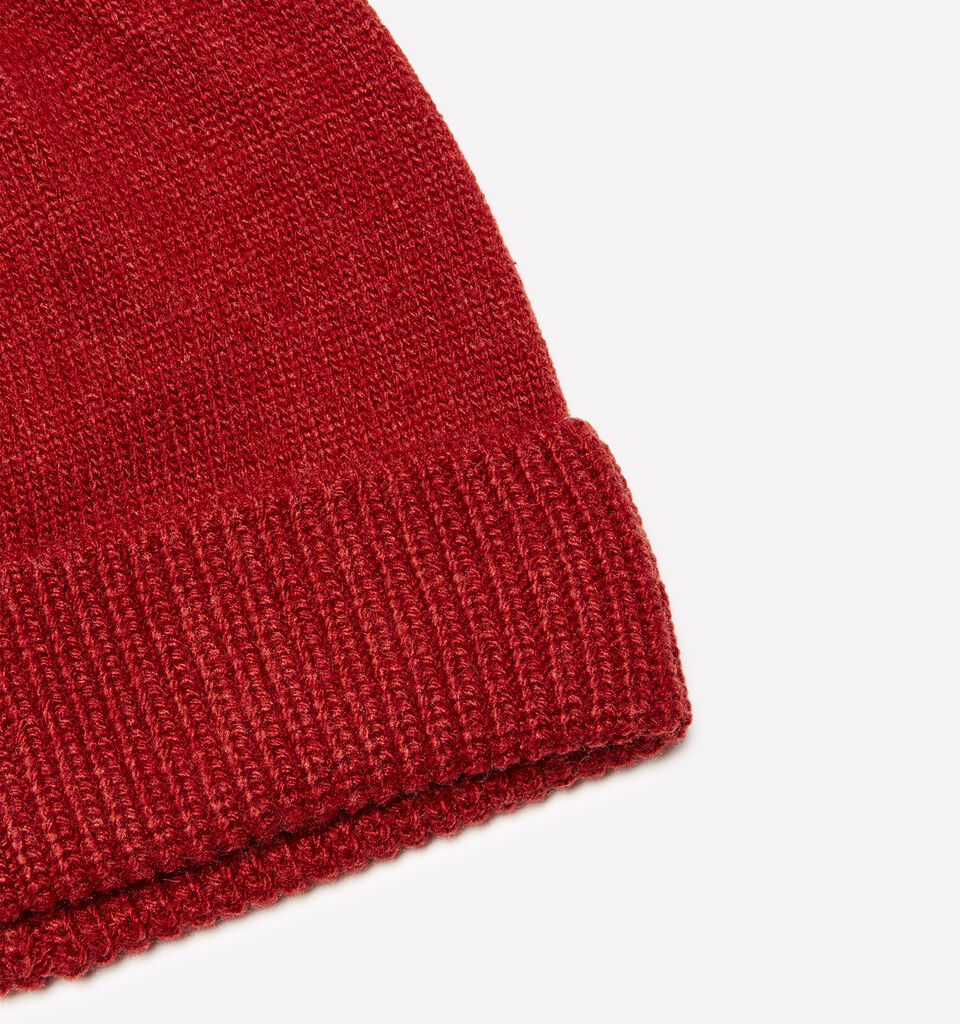 Brick red cashmere blend hat - null - Red | Sisley image number 2